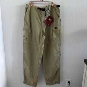 NWT Men's REI Sahara Convertible Pants Khaki Pants Shorts Zip Option Belted L